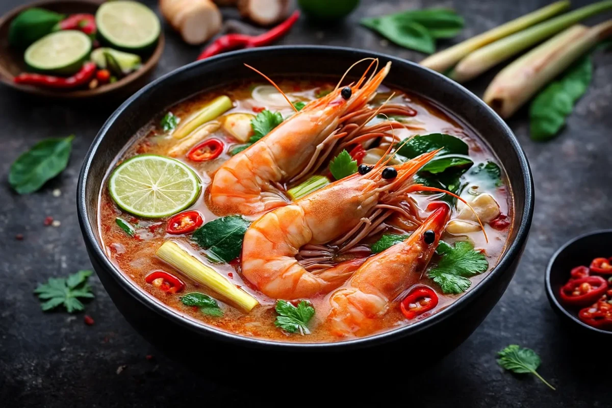Tom Yum Koong Thai: Die ikonische thailändische Suppe – scharf, frisch und aromatisch
